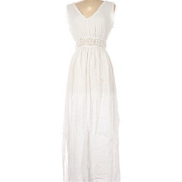 Terzo Millennio Dresses & Skirts - Terzo Millennio 100% Linen White Maxi Dress Size Small